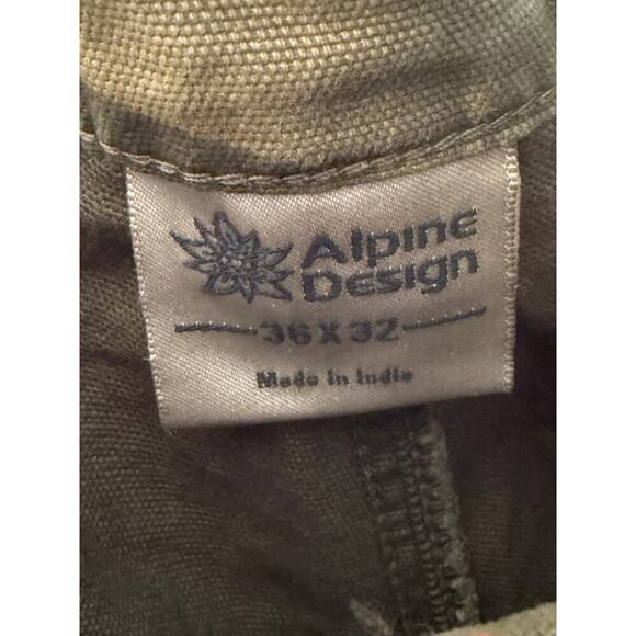 Alpine Design Men's Vintage Olive Utility Pant Size 36 X 32 - Picture 6 of 9